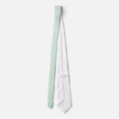 Spearmint Green Gingham Pattern Neckties für Männe Krawatte (Rückseite)