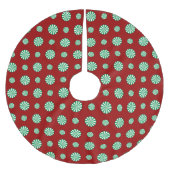 Spearmint Polka Dots Tree Skirt Polyester Weihnachtsbaumdecke (Vorderseite)
