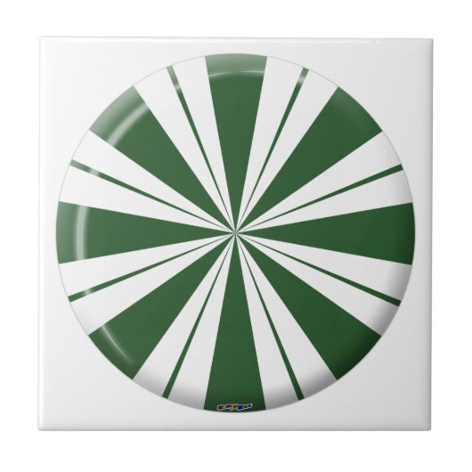 Spearmint Stripe Candy Fliese (Vorderseite)