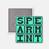 Spearmint, Zahnfleischaroma Magnet (Vorderseite/Rückseite)