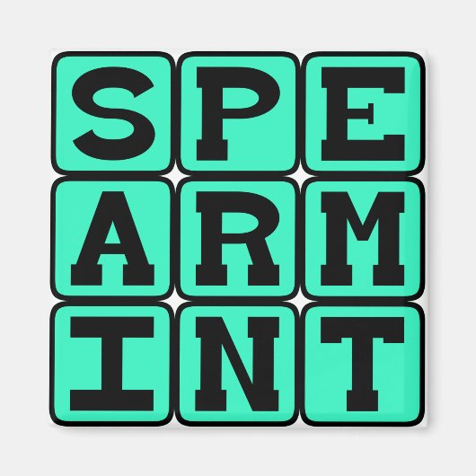 Spearmint, Zahnfleischaroma Magnet (Vorne)