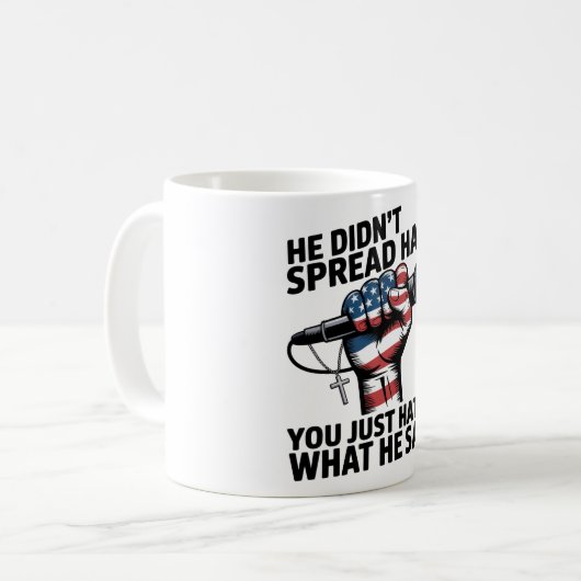 SpeBold - Patriotisches Mikrofon Kaffeekoffe Tasse (Vorderseite Links)