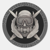 Spec Ops Diver Runder Aufkleber (Vorderseite)