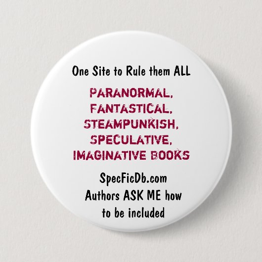 SpecFicDB Button (Vorderseite)