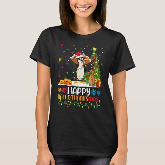 Specht Vogel Glücklicher Specht Hellothanksmas T-Shirt (Vorderseite)