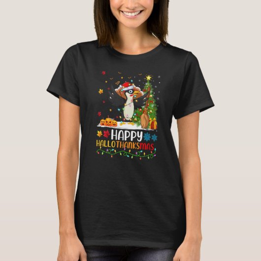 Specht Vogel Glücklicher Specht Hellothanksmas T-Shirt (Vorderseite)