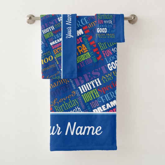 Special 100th Birthday Party Personalized Gifts  Badhandtuch Set (Insitu)