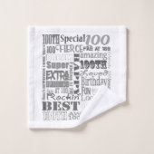 Special 100th Birthday Party Personalized Ohrts Badhandtuch Set (Waschlappen)