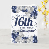 Special 16. Geburtstags Navy Ballon Karte (Gelbe Blume)