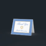Special 1 Bat Mitzvah Blue Gold geflochten Dankeskarte<br><div class="desc">Bat Mitzvah Blue Gold Dankeschön Karte</div>