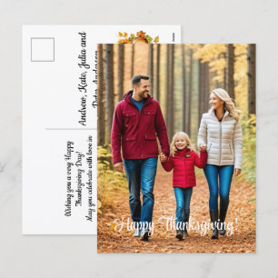 Special 1 Familienfreundliches Foto Thanksgiving Feiertagspostkarte