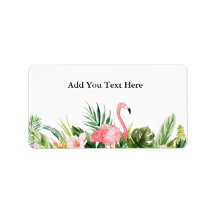 Special 1 - Tropischer Flamingo Adressaufkleber