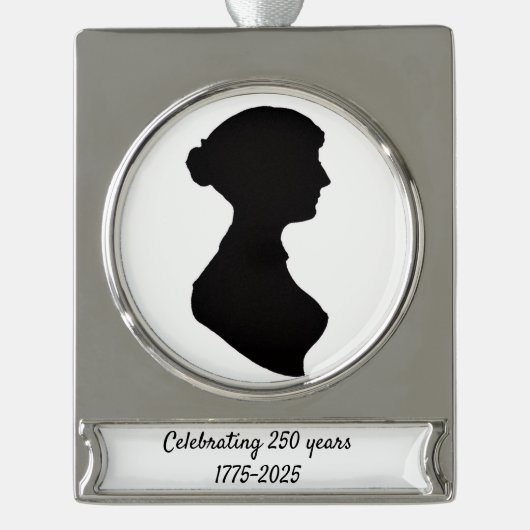 Special 250 Years Commemoration Jane Austen Banner-Ornament Silber (Vorderseite)