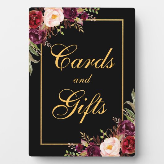 Special 2- 12x18 Burgund Black Wedding Cards Gesch Fotoplatte (Vorderseite)