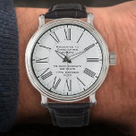 Special 60th Birthday Commemorative Armbanduhr<br><div class="desc">60th birthday watch. To celebrate a special birthday. Mark a significant birthday milestone with a birthday gift watch with the name of the recipient as well as the landmark birthday being celebrated. Clean and stylish roman numerals on a white background. 60th. Sixty years old. 60th birthday gift watch.</div>