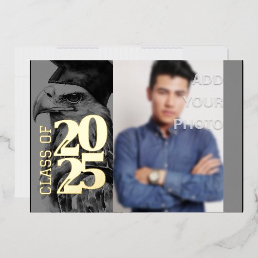 Special Abschluss Foil Einladung Adler Foto hinzuf (Briefumschlag)