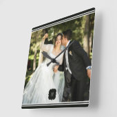 Special Add Foto Wedding Wall Clock Quadratische Wanduhr (Winkel)