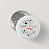 Special Agent - Spy Theme Top Secret Party Button (Vorne & Hinten)