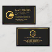 Special Black Grey Gold Frame CEO Visitenkarte (Vorne/Hinten)