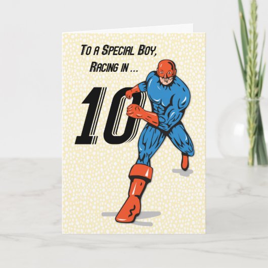 Special Boy 10. Geburtstag Superheld Karte (Vorderseite)