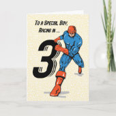 Special Boy 3. Geburtstag Superheld Karte (Vorderseite)