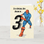 Special Boy 3. Geburtstag Superheld Karte (Gelbe Blume)