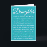 Special Daughter HAPPY BIRTHDAY wünscht Karte<br><div class="desc">Feiern Sie Ihre Tochter mit dieser herzlichen Geburtstagsbotschaft von Mutter oder Vater. Wenn Sie eine besondere Bindung und tiefe Liebe und Wertschätzung für Ihre Tochter haben, ist diese Inspiration Happy Birthday Daughter Karte das Richtige! Dieses sentimentale Geburtstagskommentar wird Ihre Tochter sicher zu Tränen bewegen und ihr Herz mit echten Dankesgefühlen...</div>