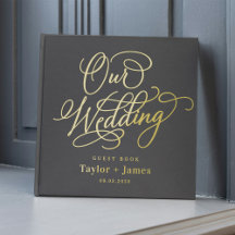 Special Day Editable Color Foil Wedding Guest Book