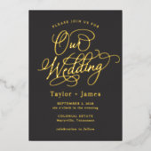 Special Day REAL FOIL Elegante Hochzeit Einladung (Vorderseite)