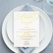 Special Day REAL FOIL Elegante Menu Karte