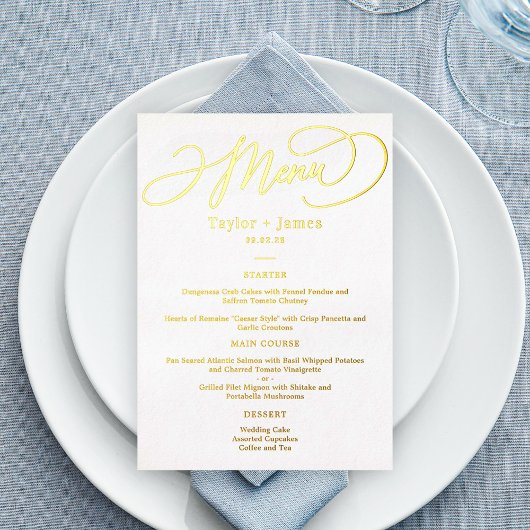 Special Day REAL FOIL Elegante Menu Karte