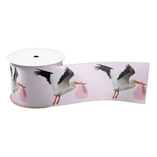 Special Delivery Baby Girl Pink Ribbon Satinband