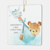 Special Delivery Baby's First Christmas Bear Keramikornament (Links)