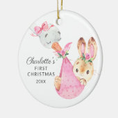 Special Delivery Baby's First Christmas Bunny Keramik Ornament (Links)
