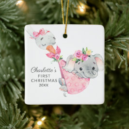 Special Delivery Baby's First Christmas Elephant Keramikornament