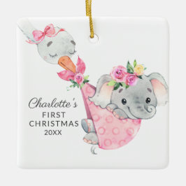 Special Delivery Baby's First Christmas Elephant Keramikornament