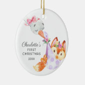 Special Delivery Baby's First Christmas fox Keramik Ornament (Rechts)