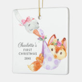 Special Delivery Baby's First Christmas fox Keramikornament (Links)