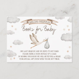 Special Delivery! Brown & Tan Stork Books for Baby Begleitkarte
