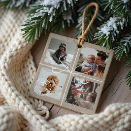 Special Delivery Christmas 4 Photos Postage Parcel Keramikornament