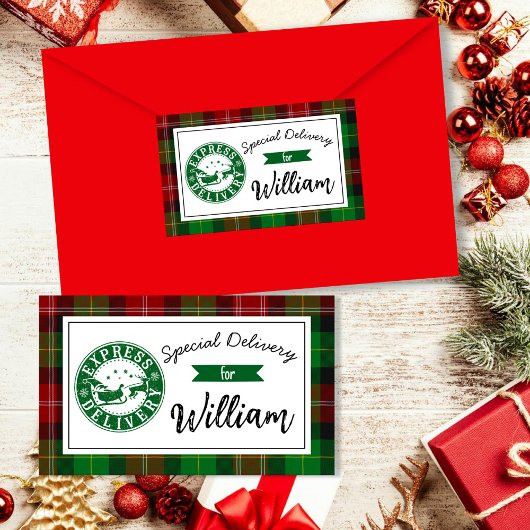 Special delivery from santa Christmas gift Rechteckiger Aufkleber