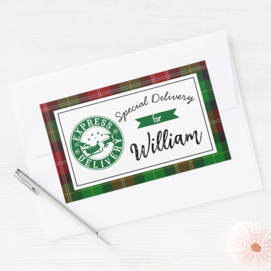 Special delivery from santa Christmas gift Rechteckiger Aufkleber (Umschlag)