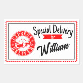 Special delivery from santa Christmas gift Rechteckiger Aufkleber (Vorderseite)