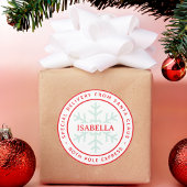 Special Delivery from Santa North Pole Kid Name Runder Aufkleber