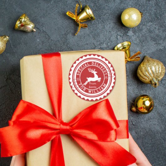 Special Delivery from Santa Sticker Custom Name 