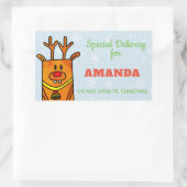 Special Delivery - Funny Reindeer Christmas Rechteckiger Aufkleber (Tasche)