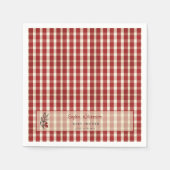 Special Delivery Italian Red Plaid Baby Shower  Serviette (Vorderseite)