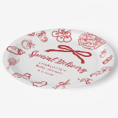 Special Delivery Italian Whimsical Bow Baby Shower Pappteller (Schrägansicht)