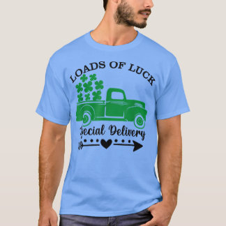 Special Delivery Loads Of Luck Plaid Truck St Patr T-Shirt