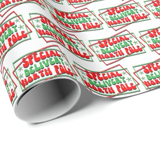 Special Delivery North Pole Geschenkpapier (Rolleneckpunkt)